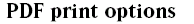 PDF print options